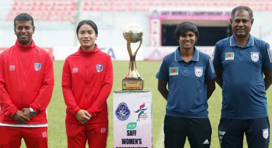 महिला च्याम्पियनसिप फुटबल : नेपाल र बंगलादेश भिड्दै